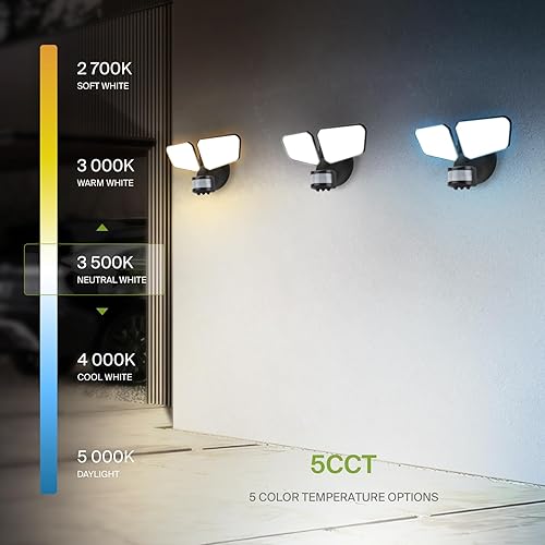 Miniatura 9 de ASD Reflector LED de seguridad 2 cabezas cuadradas 20W 120V no regulable 27003000350040005000K con sensor de movimiento de 180 y fotocélula negro UL