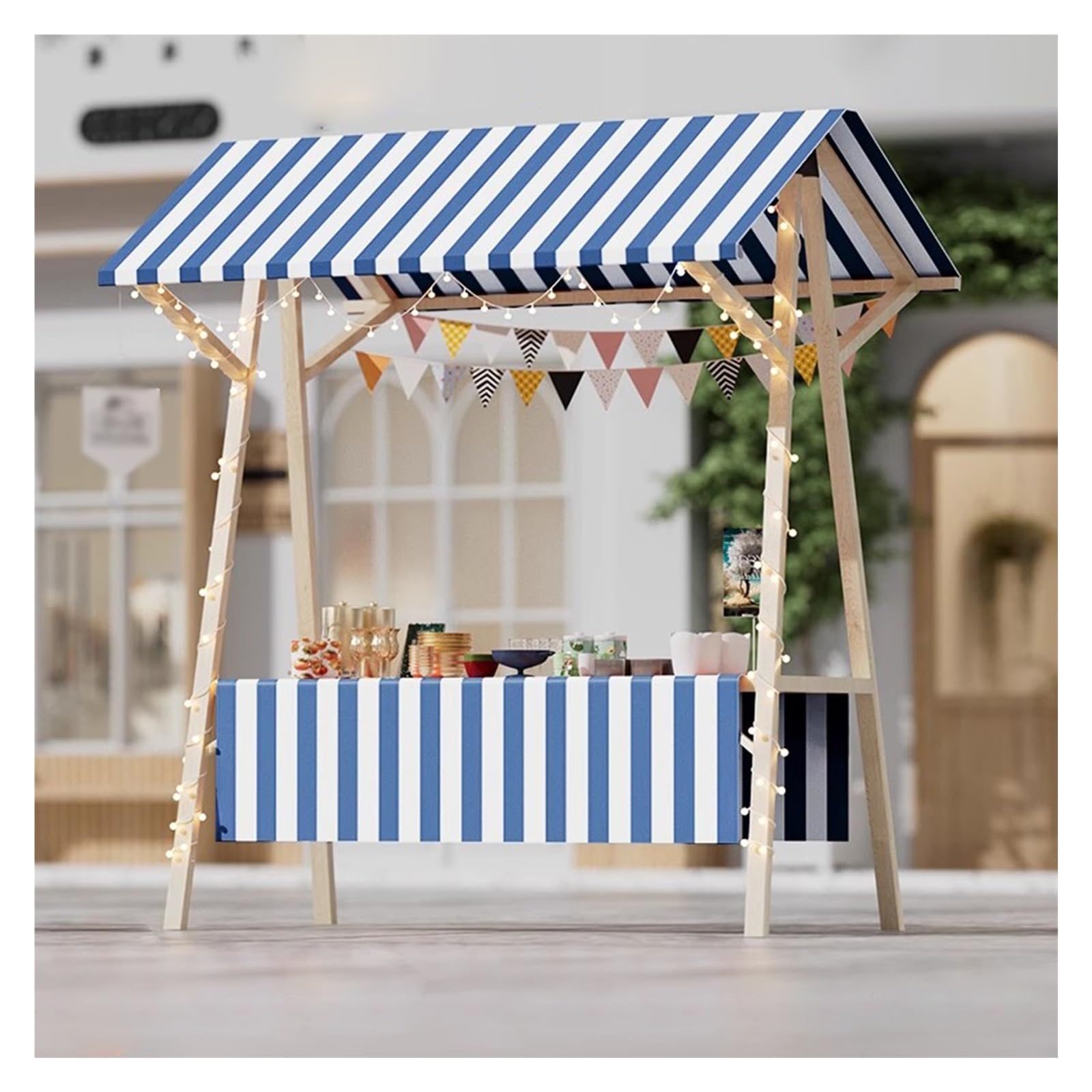 Foldable Vendor Cart on Wheels, Lightweight Market Stall Display Stand for Food and Flower Sales, Portable Folding Solution for Vendors