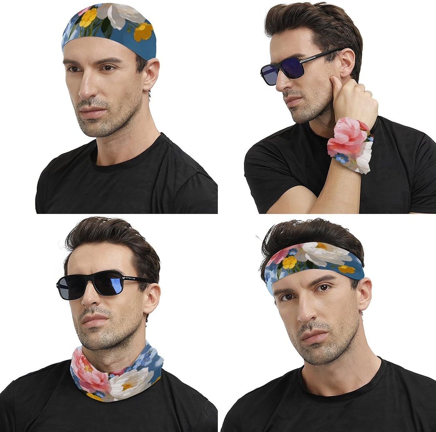 Floral Cute Flower Aesthetic Face Scarf Cover Ear Loop Hole,Outdoors Face Mask for Women Men Sports Yoga Running Hiking Ski Snowboard,Cooling Neck Shield Scarf Cycling Balaclava Bandana