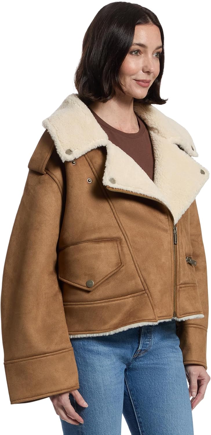 UGG Women's Finnian Luxefluff Moto Jacket - Image 2