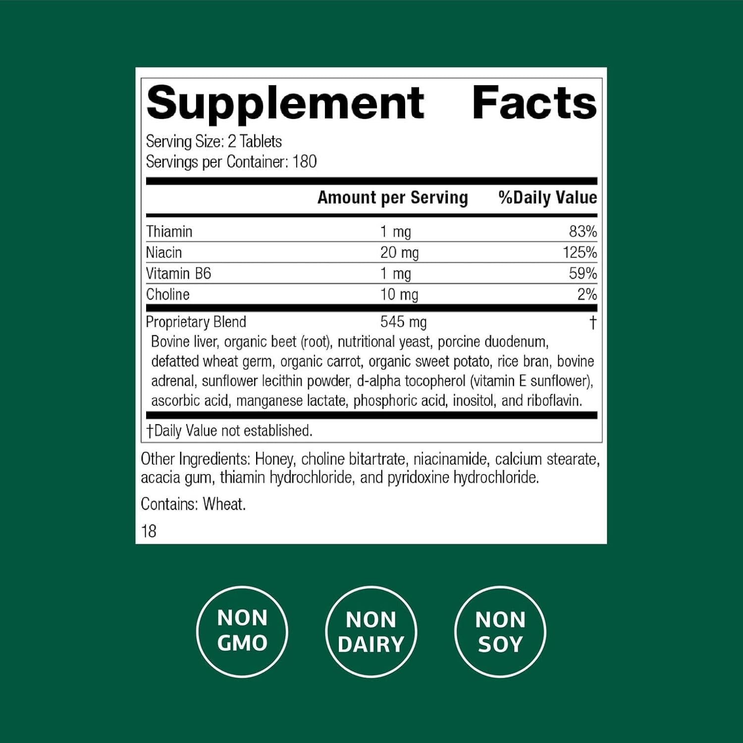 Standard Process Cataplex B Dietary Supplement - Non-Dairy & Non-Soy - Cardiovascular & Nervous System Health Supplement - 360 Tablets - Image 2