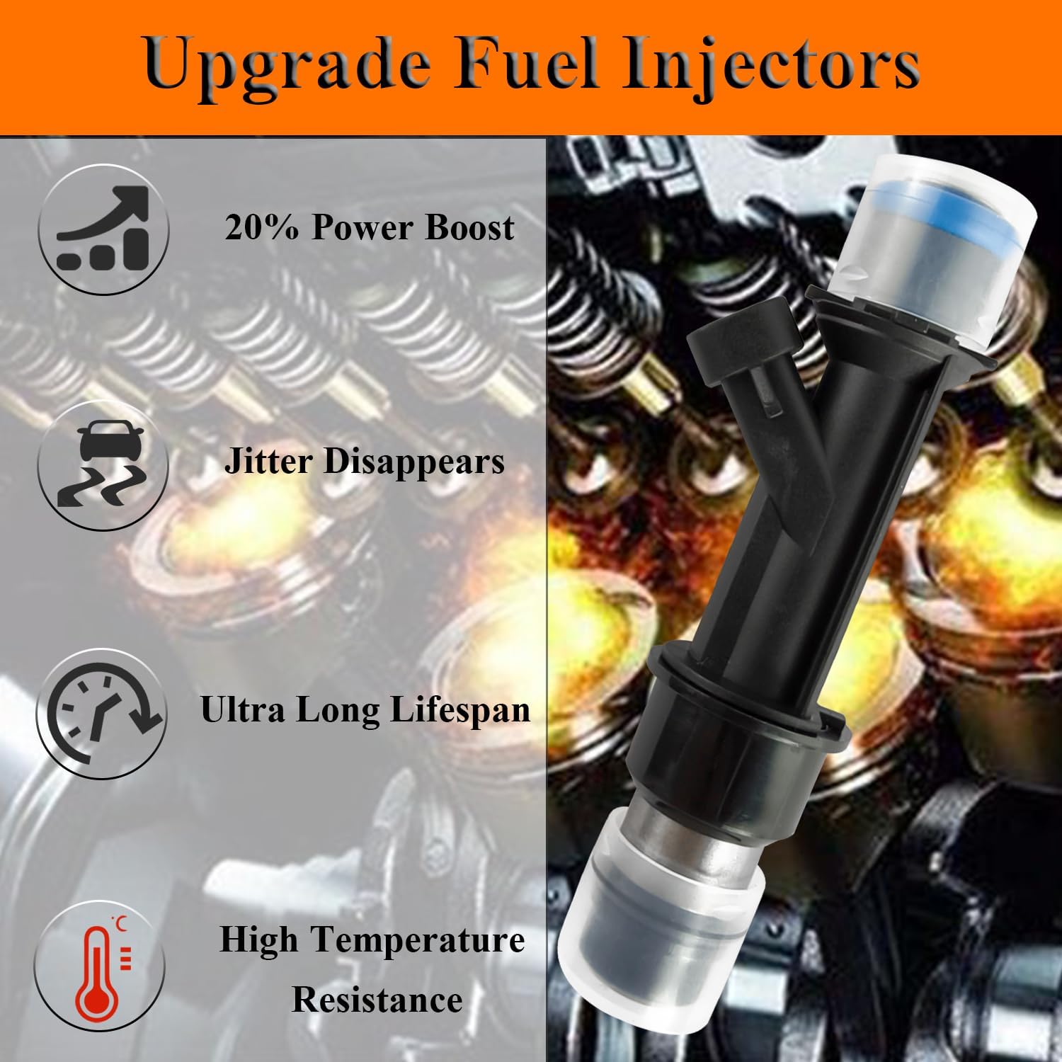 Engine Fuel Injector Kits Fit for 2002-2007 Chevy Trailblazer GMC Envoy, for 2003-2007 Isuzu Ascender, Oldsmobile Bravada Saab 9-7x Buick Rainier 4.2L l6 Set of 6 Fuel Injectors Replace OE # FJ10578