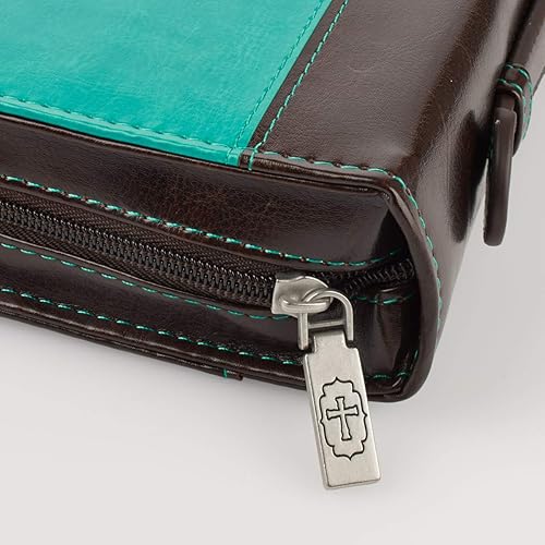 Miniatura 5 de Christian Art Gifts - Funda de cuero sintético para Biblia, color turquesa, con versículo Filipenses 413 en inglés, funda para Biblia para mujer