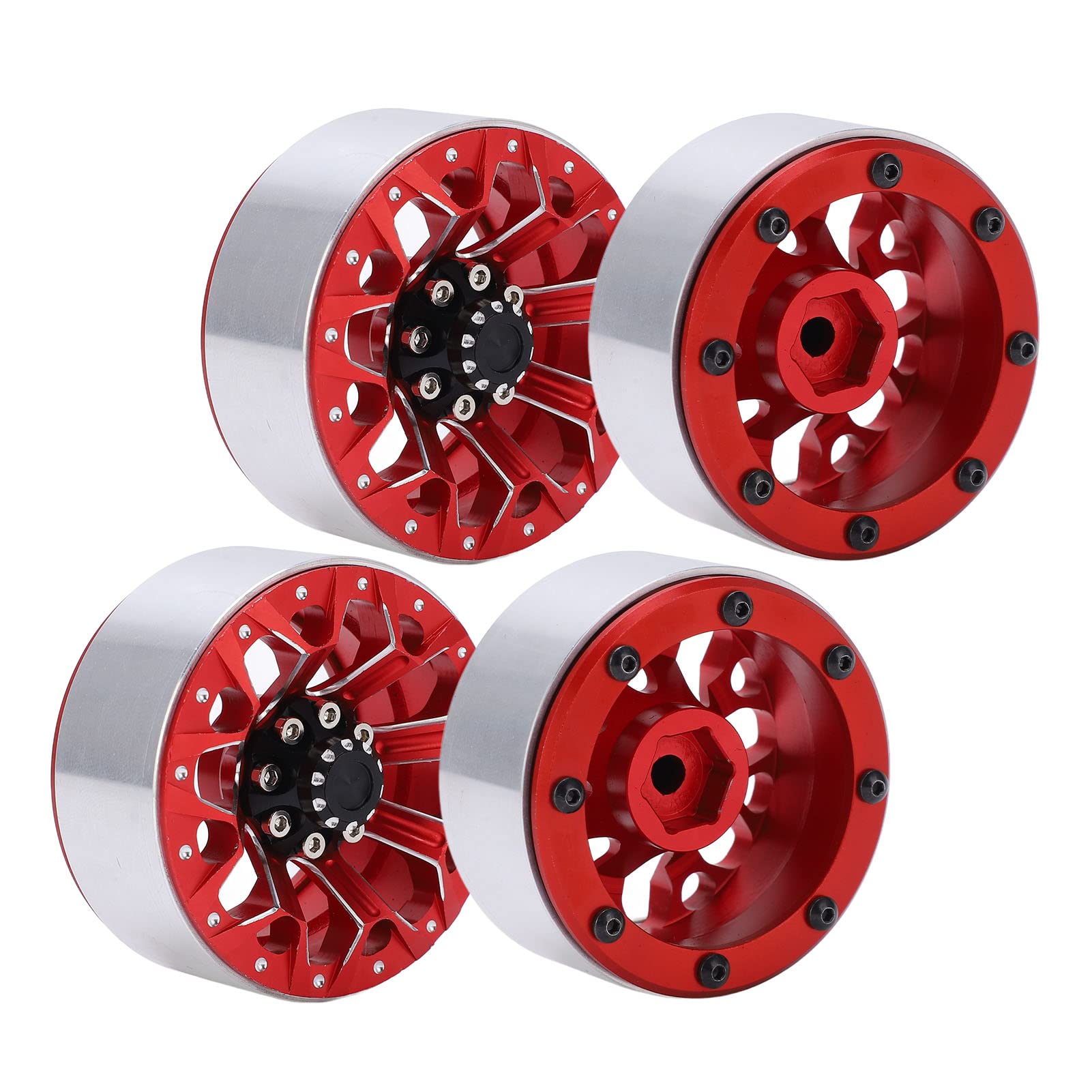 Juego de 4 cubos de rueda metálicos de 1,9 pulgadas para accesorios de mejora del coche teledirigido SCX10 D90 1/10