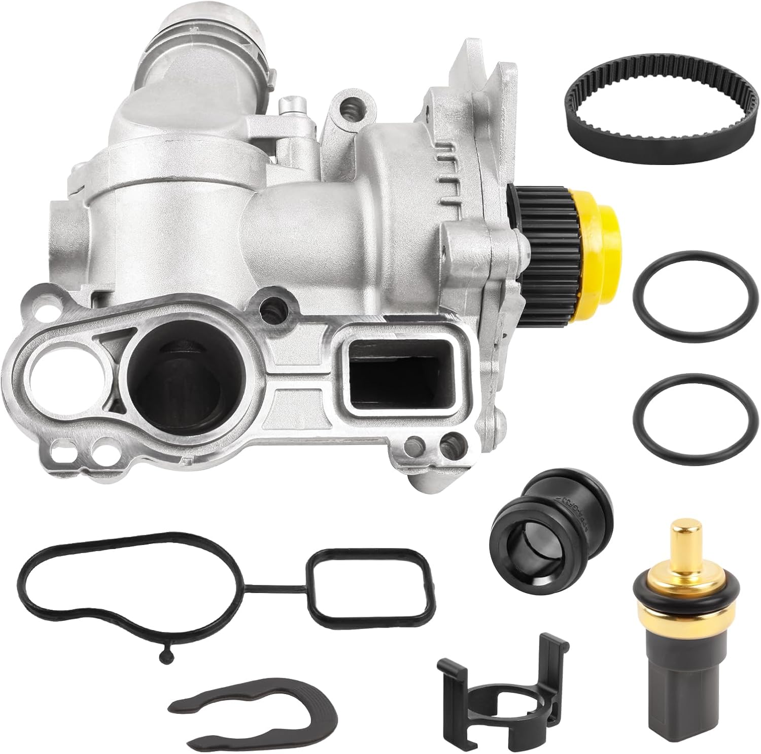 Aluminum Water Pump With Belt Compatible with A3 A4 A5 A6 Q3 Q5 Beetle Passat Eos Jetta Golf GTI CC TT 2.0T TSI Engine Replace 1312460 06H121026AF 06H121026DR