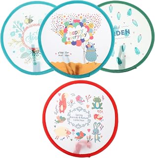 WATIIFUFU 4pcs Hand Fans Mini Fans Foldable Fans for Performance Folding Fan Child Hand Crank Decorative Fan