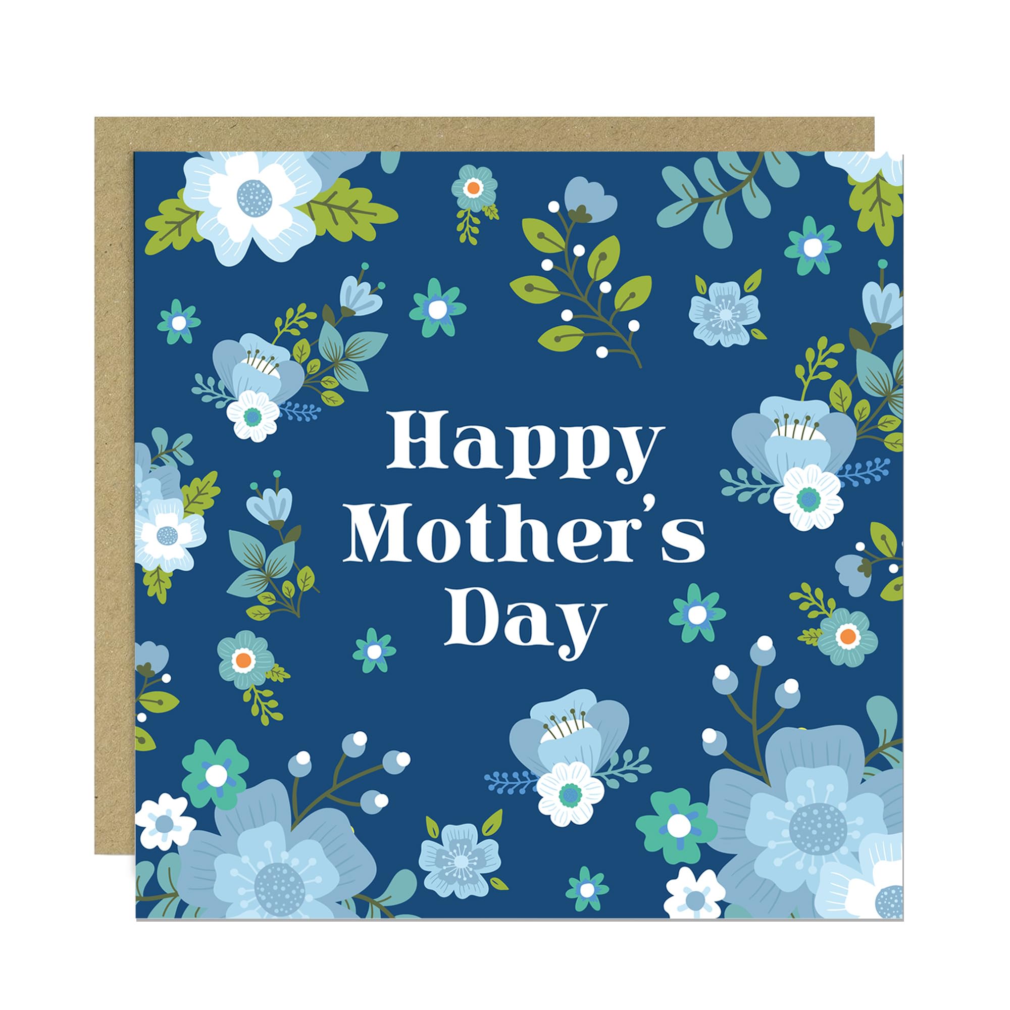 RED OCEAN Mothers Day Card with Kraft Envelope, Handmade Mothers Day Card Ideal for Mum, Grandma, or Mother- in- Law, Floral, For Her
