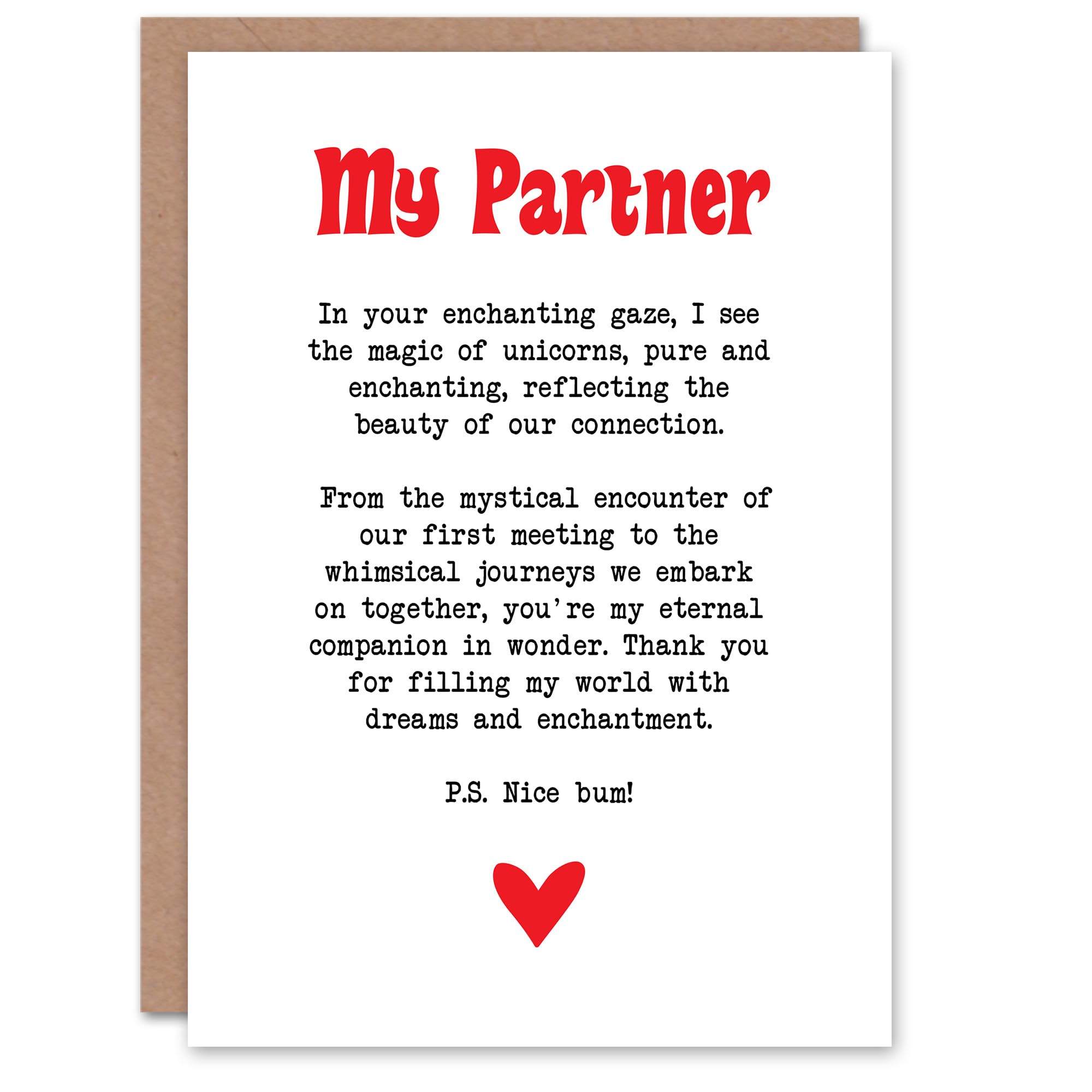 Artery8 Greeting Card Love Poem Unicorn Magic Partner Romantic Poetry Blank For Him Or Her Art Anniversary Card