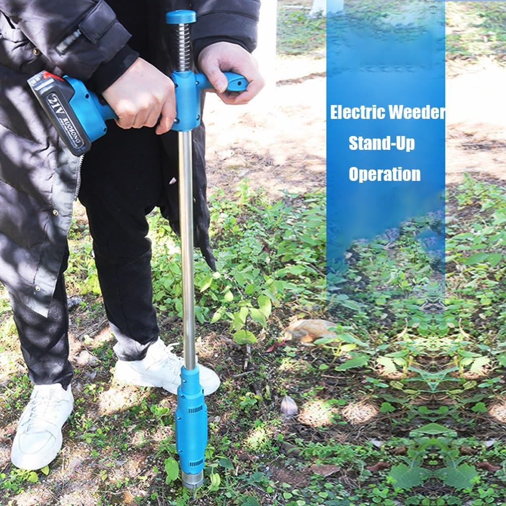 Elektrischer Unkrautstecher, Akku-Wurzelentferner, Effizienter Unkrautstecher for die Gartenarbeit, Stand-Up-Unkrautstecher mit Akku, Unkrautstecher mit langem Griff for Rasen, Garten,Unkraut und Gras
