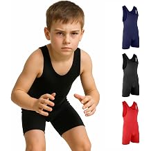 ROAR-INT Kids Wrestling Singlet Powerlifting Singlet Youth Wrestling Singlet Kids Gym Bodywear Uniform Suit