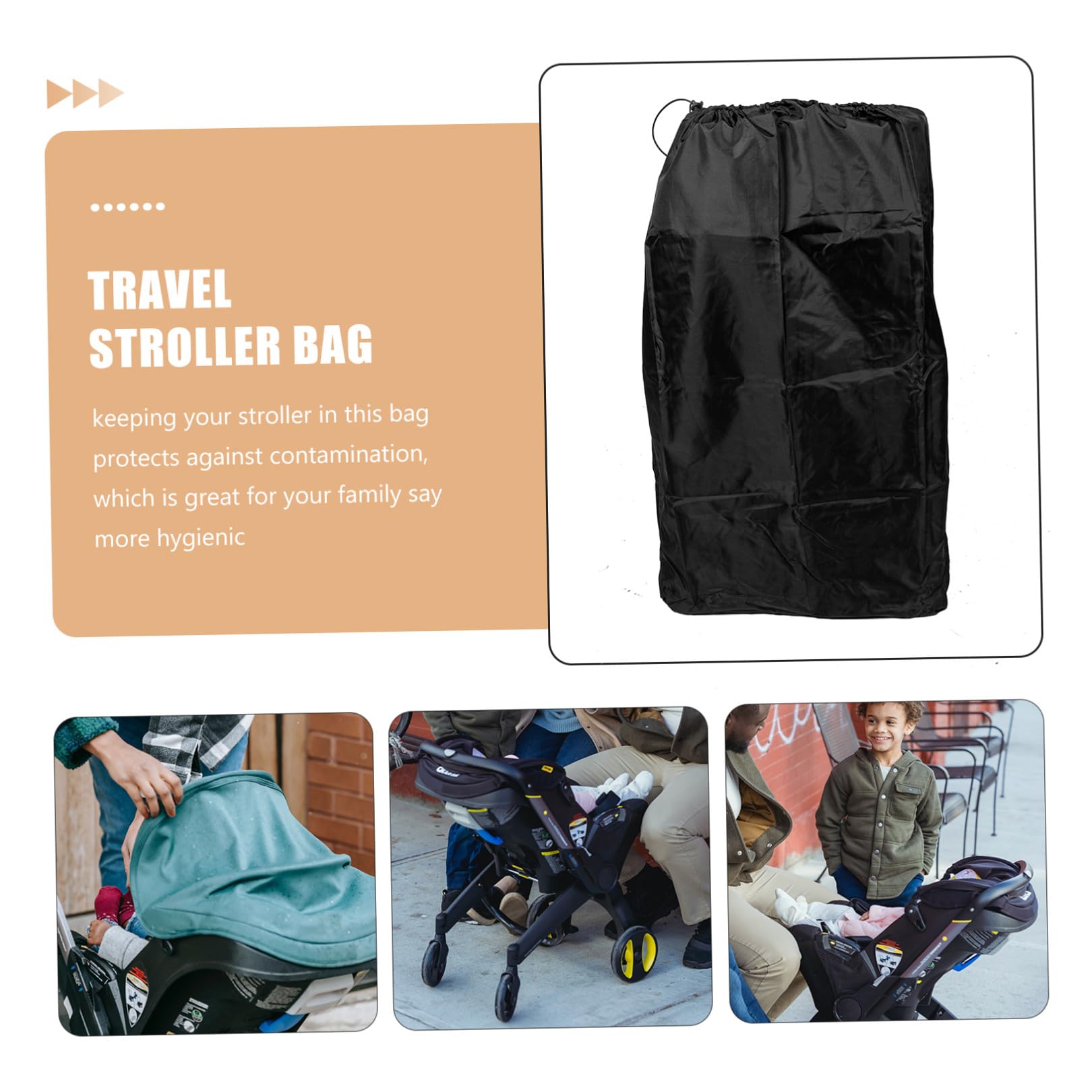 SECFOU Borsa per Passeggino da Aereo in Nylon Resistente Doppi Spallacci, Borsa Salvaspazio da Viaggio per Trasporto Passeggini, per Genitori in Viaggio e Controllo Rapido al Gate