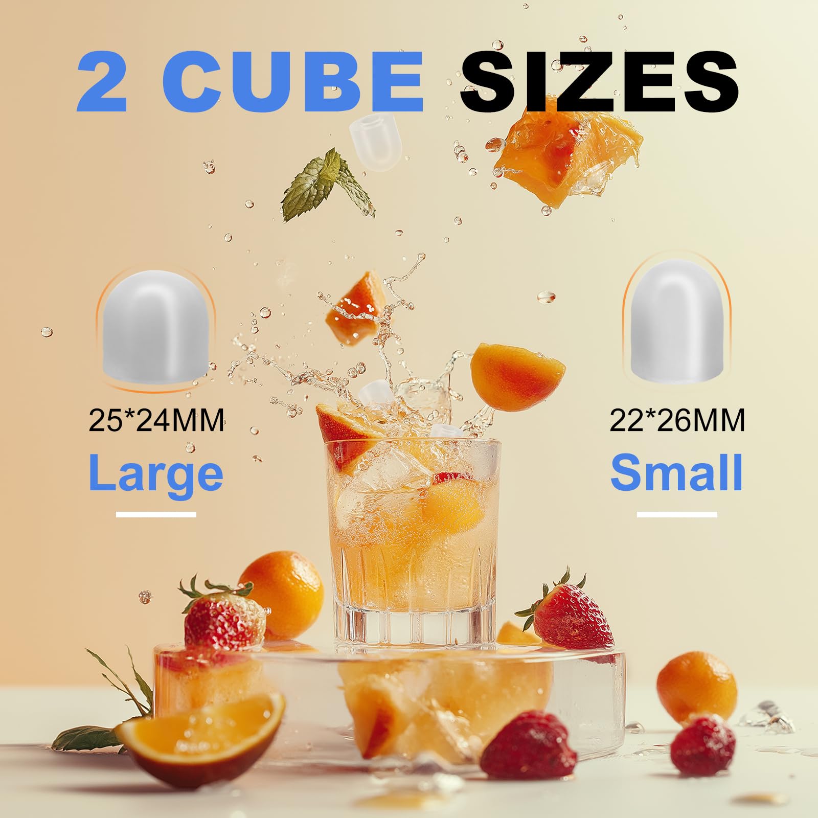 KMFurnila Ice Makers Countertop, Portable Ice Machine with Handle, 6 Mins 9 Bullet Ice Cubes with Basket and Scoop, 26lbs in 24Hrs, Auto-Cleaning, for Home, Kitchen, RV, Camping, White - 3