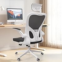 Vista 12 de Silla de oficina ergonómica, silla de escritorio de malla con reposacabezas ajustable y reposabrazos 2D, sillas de computadora con soporte lumbar