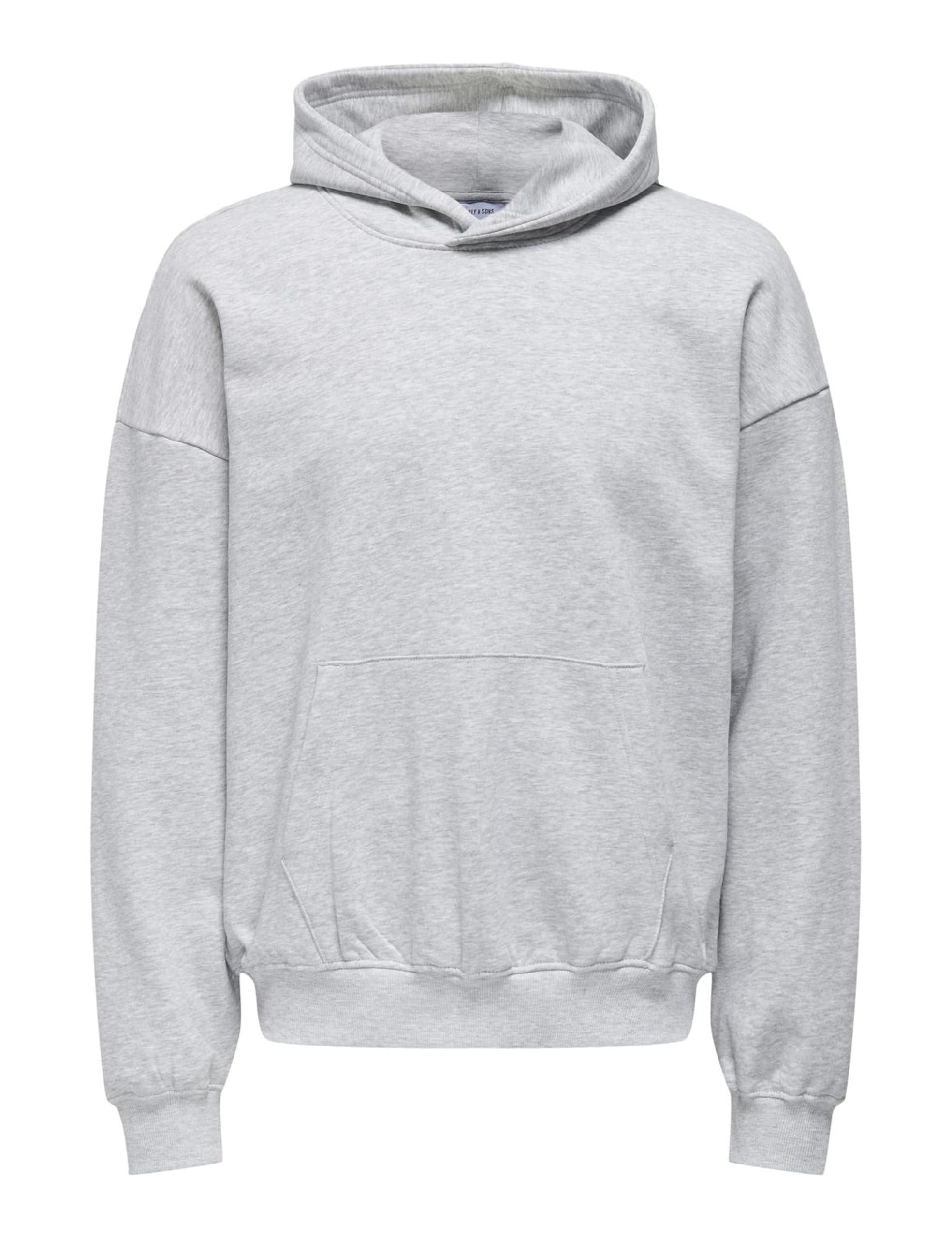 Only & Sons Male Hoodie ONSTURNER Sweatshirt, Light Grey Mix, M