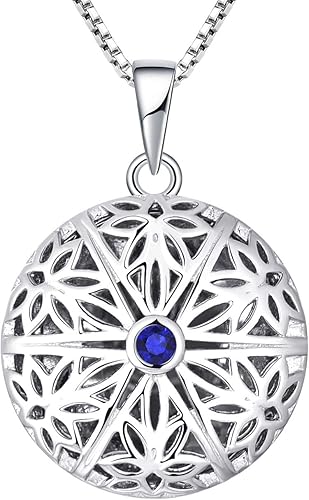 FJ Medallón de plata de ley 925 con colgante de plata de ley y forma redonda vintage con circonita cúbica cadena de 180in para mujeres y mujeres