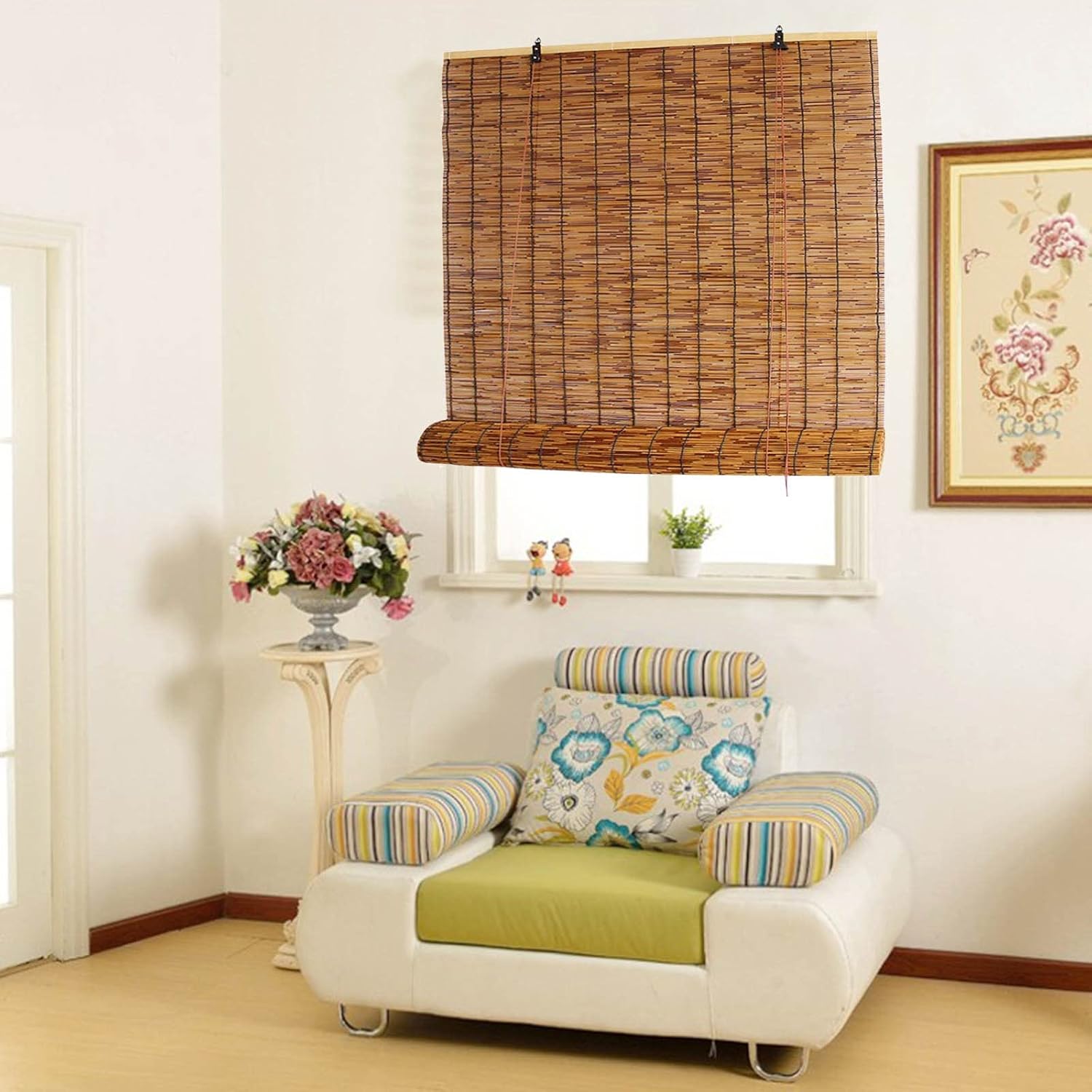 YNLeMM Bamboo Shades for Windows/Patio/Porch/Indoor/Outdoor