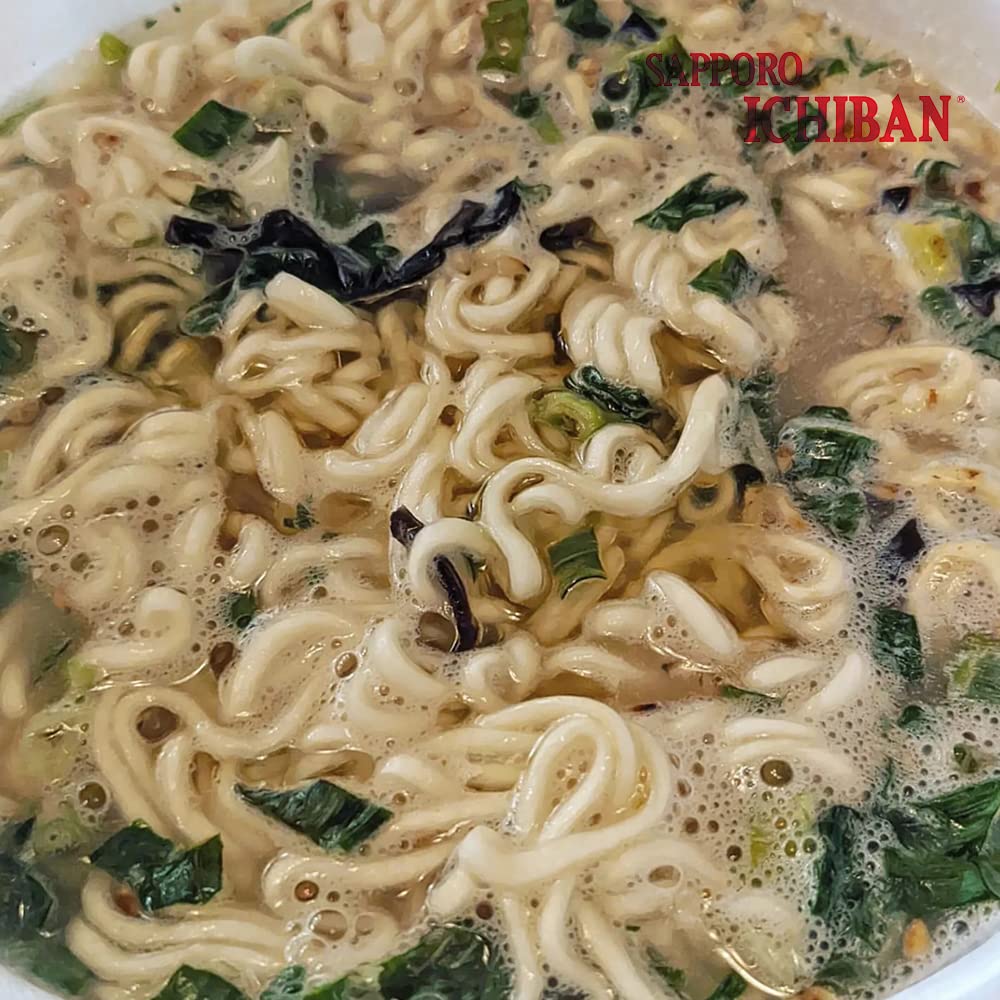 [SAPPORO ICHIBAN] Tonkotsu Ramen Bowl (Donburi) Noodles, No. 1 Tasting Japanese Instant Cup Noodles (2.94 oz x 12 Bowls) (Tonkotsu)