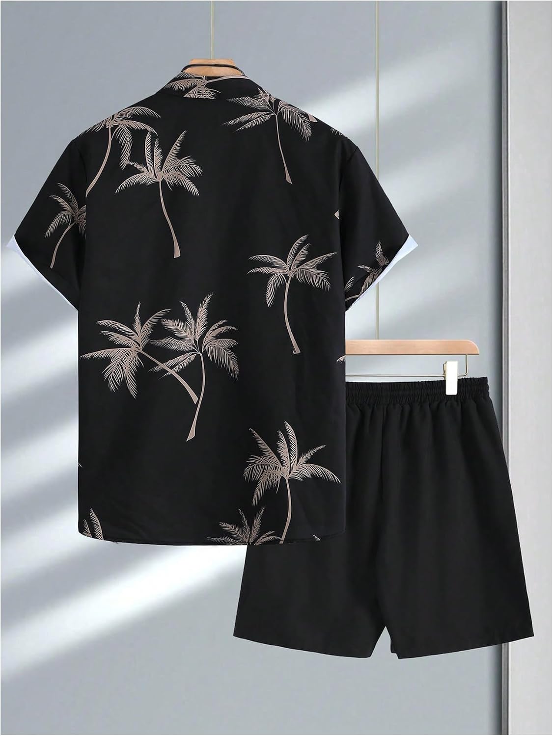 GORGLITTER Men's Vacation Beach Cruise Summer Outfits 2 Piece Shorts Set Hawaiian Button Down Shirt and Shorts