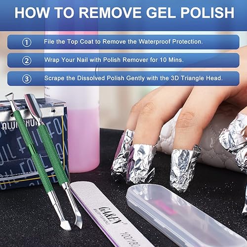 Miniatura 45 de 2 piezas de metal plateado empujador y raspador de cutículas, cortador de uñas, herramienta raspadora de gel de acero inoxidable, removedor