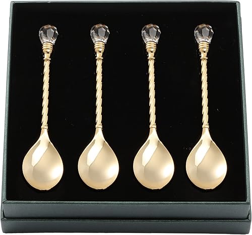 Matashi MTTSPN434-4 - Cuchara de postre, juego de 4, color dorado