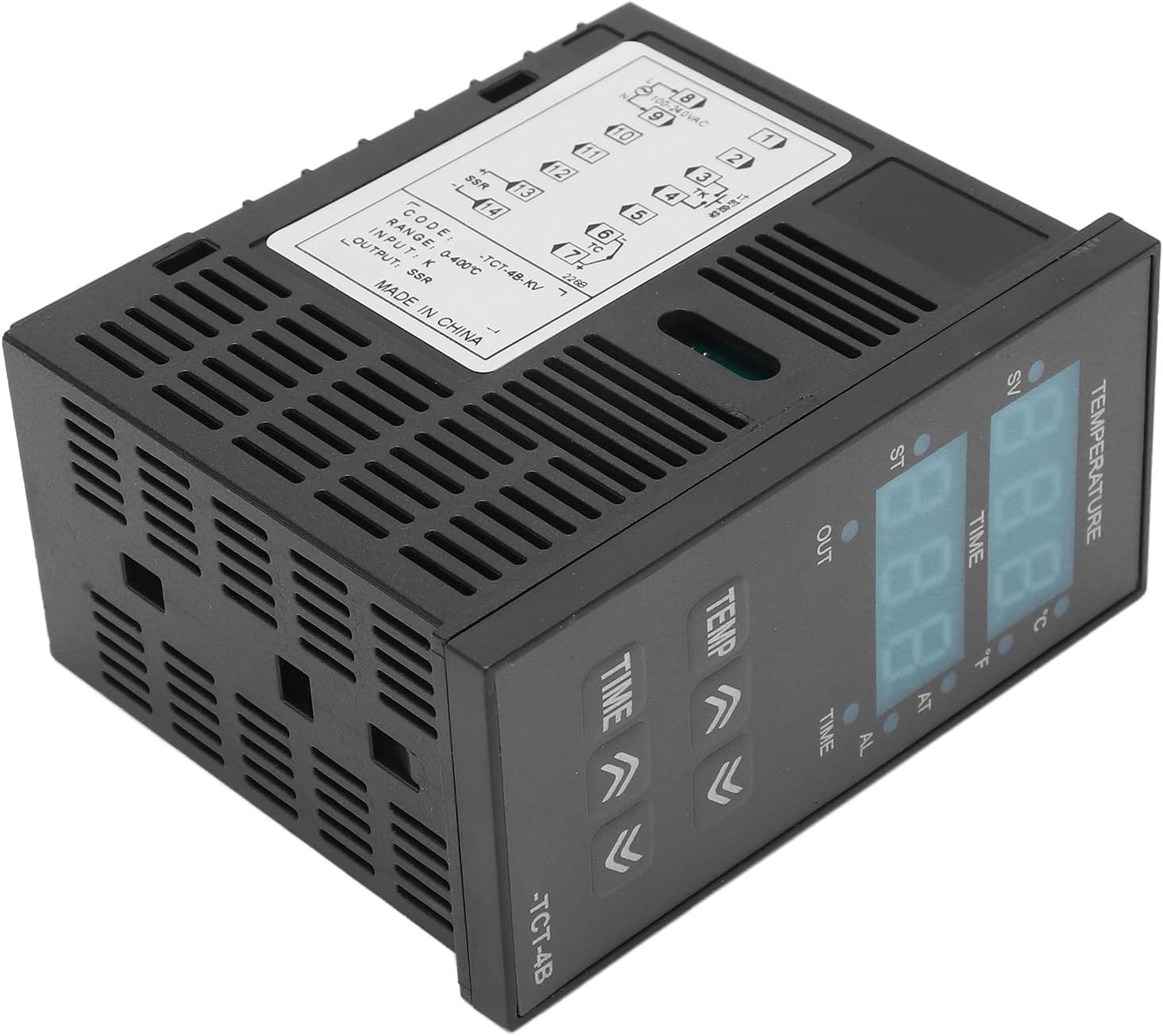 Heat Press Temperature Controller, Multiple Alarm Modes Easy to Install 0 400℃ Digital Display PID Control Thermostat for Food Processing for Light Industry