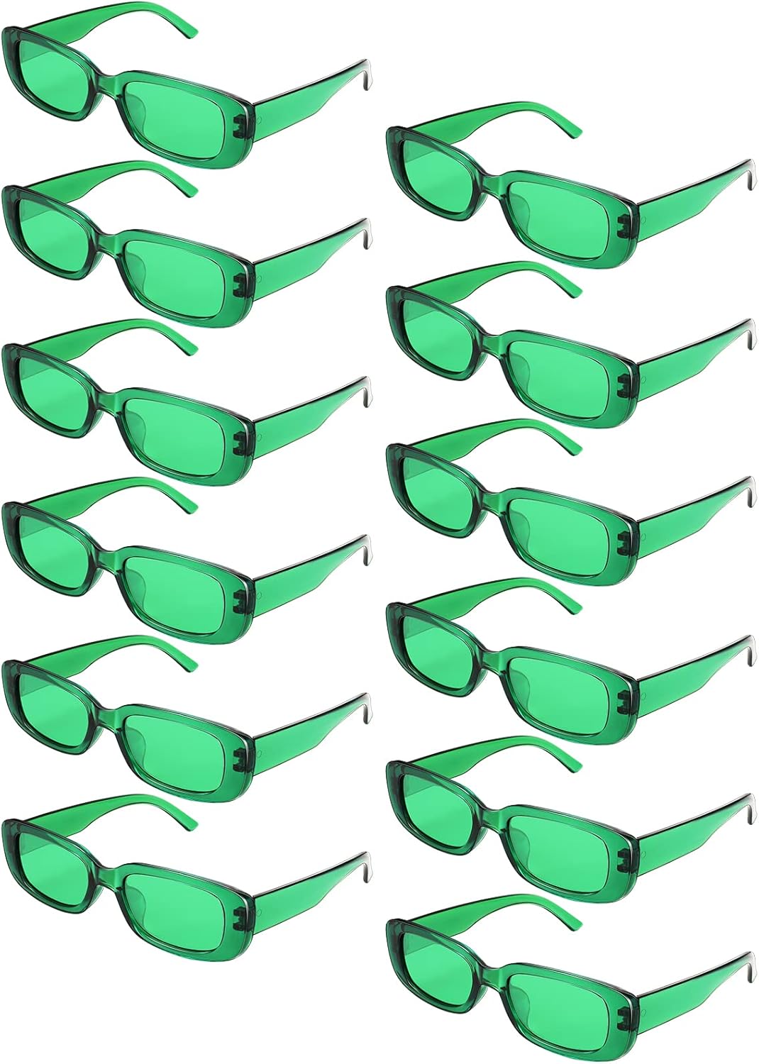 Queekay 12 Pairs St. Patrick's Day Green Retro Sunglasses