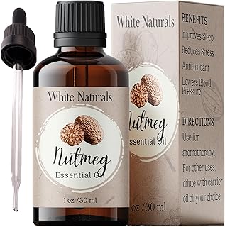 Organic Nutmeg Essential Oil - 100% Pure & Natural -Premium Therapeutic Grade with Premium Glass Dropper - Undiluted Natural/Homeopathic Aromatherapy Scented, Great for DIY Candle Making, Massage