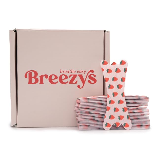 Breezys Nasal Strips Cute Nose Breathing Tape for Better Sleep Anti Snoring Solution Nasal Congestion Relief - Extra