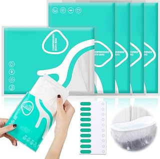 GXF 5 Pack Disposable Bathtub Cover Liner, 126''x47'' Duo Portable Individual Package Bathtub Lining Plastic Bag with Bathtub Stickers Appliques for Travel Salon, Spa, Household Hotel Bath Tubs