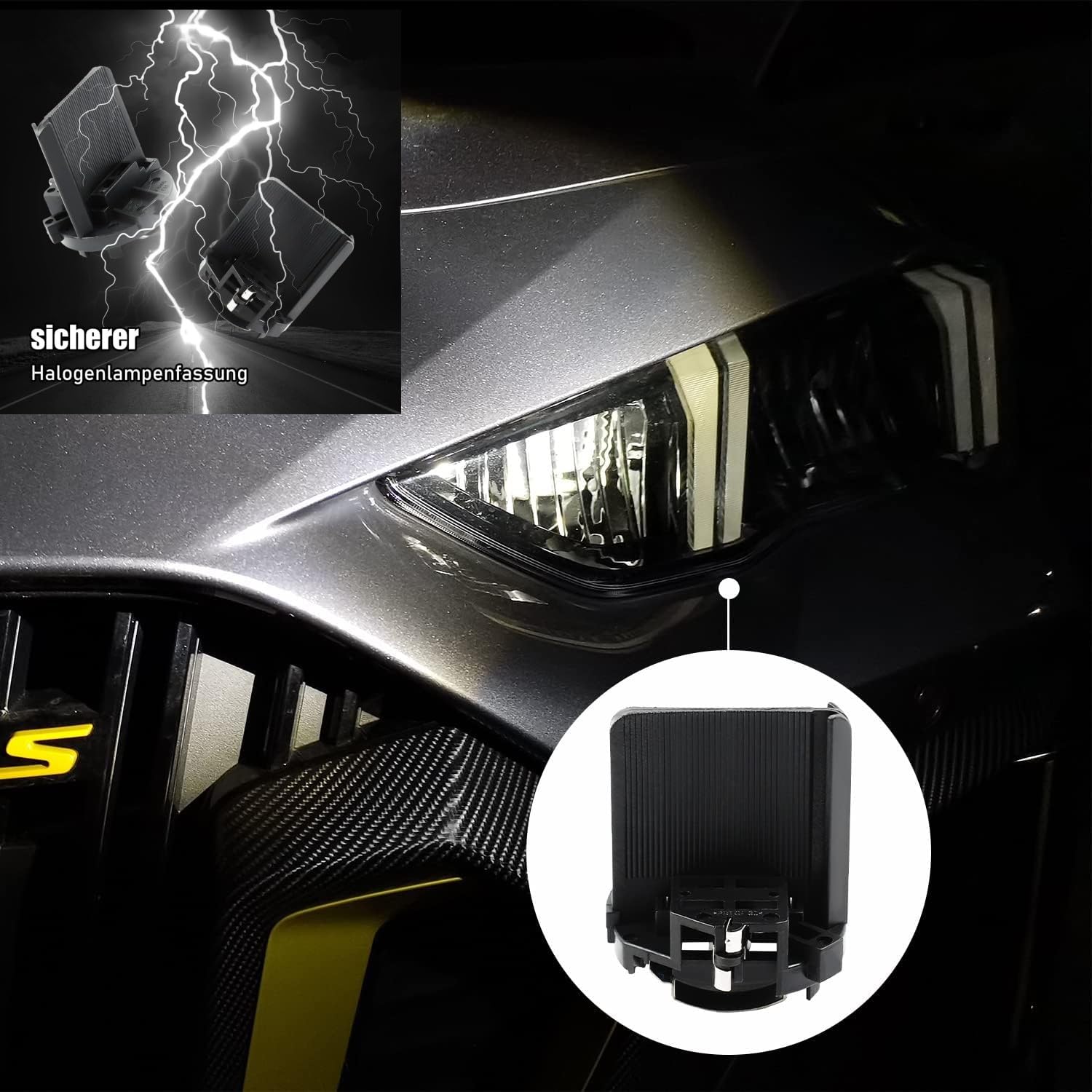 Adattatore H7 Led Per Golf 6/7, Tiguan, Touran - Portalampada Nero, 2 Pezzi, Numero 5K0941109 - Foto 6