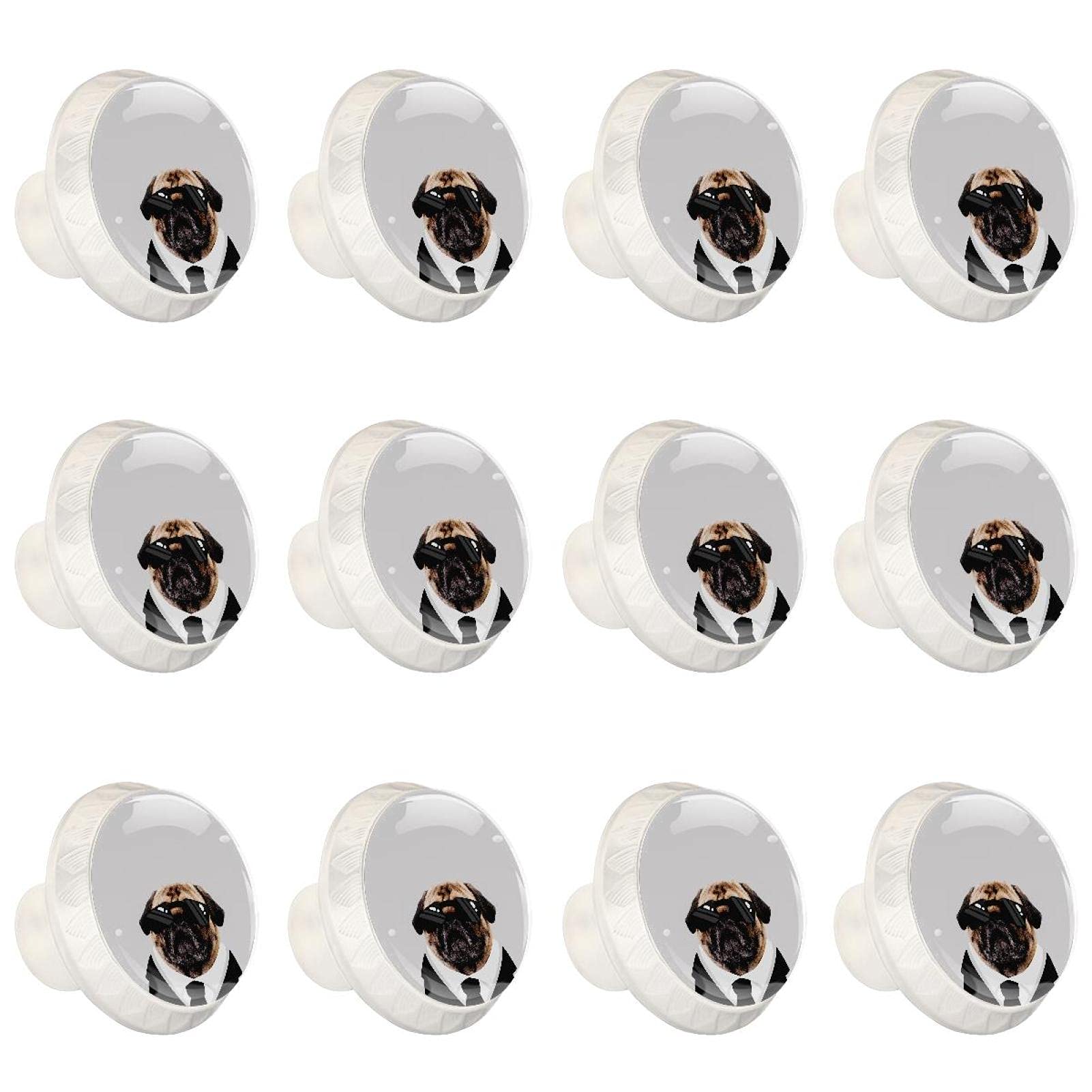 Boutons d'armoires de cuisine boutons décoratifs ronds placard tiroirs commode motif chien x12