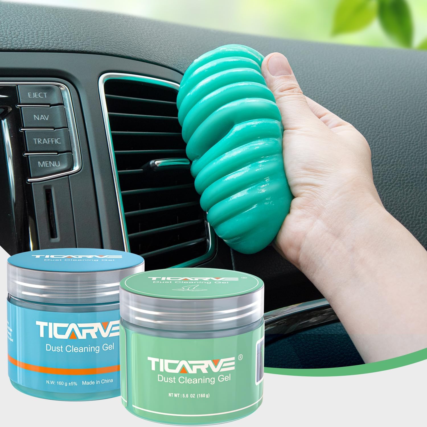 TICARVE Cleaning Gel for Car Cleaning Putty Car Slime for Cleaning Car Detailing Putty Detail Tools Car Interior Cleaner for Loptop Keyboard Cleaner Green Blue