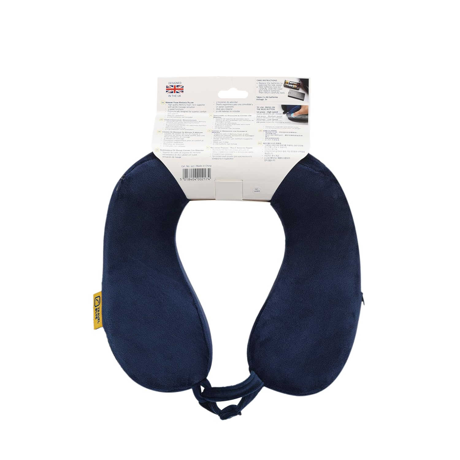 Travel Blue Travel Pillow Memory Foam - Luxury Neck Pillow with Massage Ceremony for Relax, Holiday or Relax Travel Blue Travel Pillow Memory Foam - Luxury Neck Pillow with Massage Ceremony for Relax, Holiday or Relax