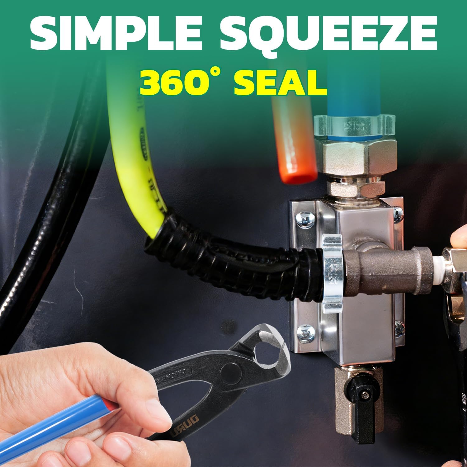 OURU 60PCS Double Ear Hose Clamps, 7 Sizes 5-20mm Galvanized Steel Crimp Rings for Hoses, Tubes, and Pipelines
