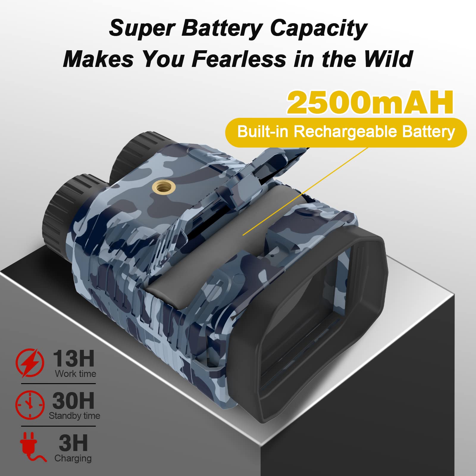 Binocolo Visione Notturna,Hojocojo Visore Notturno Digitale Infrarossi con LCD TFT 2,4" di Portatafino a 300m,Militare Binocolo Notturno con Registrazione di HD Foto e Video per la Caccia Campeggio