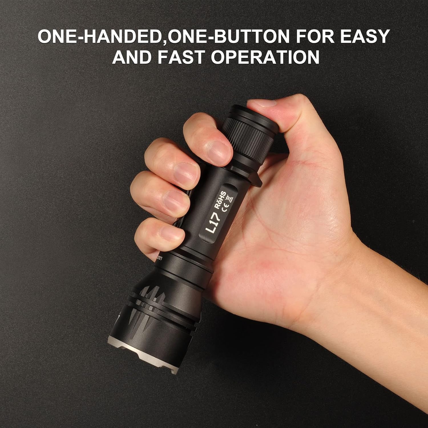 ACEBEAM L17 878 Yard Ultra-Long Throw Tactical Flashlight，1400 High Lumen Small and Light Led Handheld Flashlight，Rechargeable 18650 Battery For Hunting，Hiking，Searching, Camping and Security Etc. - - 