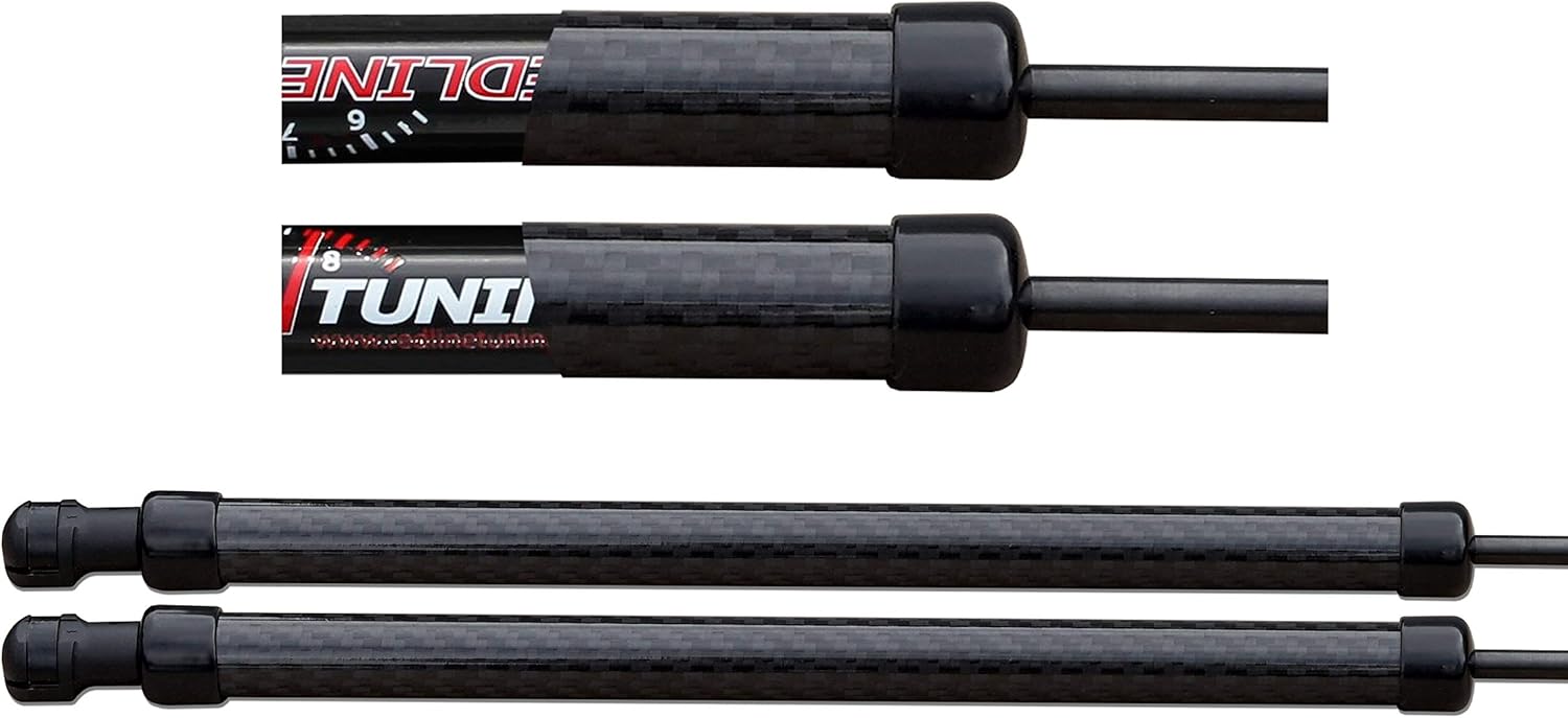 Redline Tuning 21-27015-04 Hood QuickLIFT Plus Carbon System Compatible with Toyota Tacoma 2016-2023 (All Black Components & Carbon Fiber-Sleeved Struts)