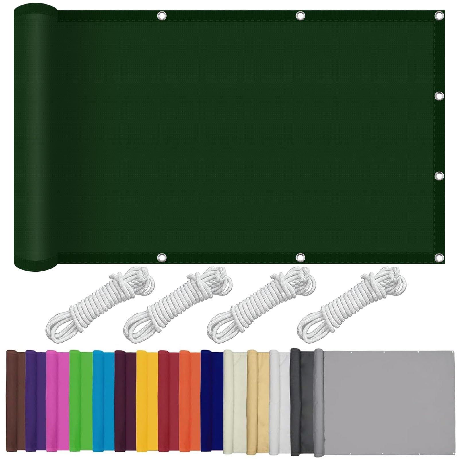 Toldo impermeable verde oscuro alta resistencia 4,5 x 5 m para protección UV