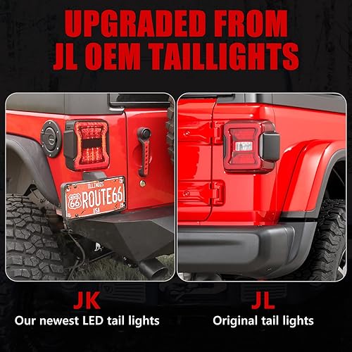 Miniatura 3 de DKMGHT LED Tail Lights for Jeep Wrangler JK JKU 2007-2018, DOT Approved Smoked Lens Plug n Play Jeep JK Accessories (JK upgrade JL oem)
