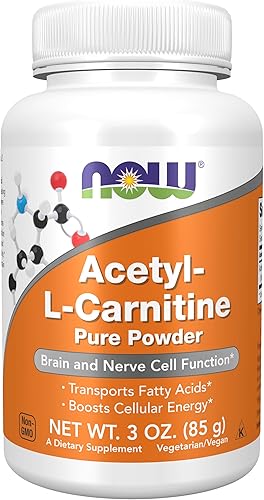 NOW Suplementos, ALC (acetil-L-carnitina) en polvo, función de células cerebrales y nerviosas*, 3 onzas