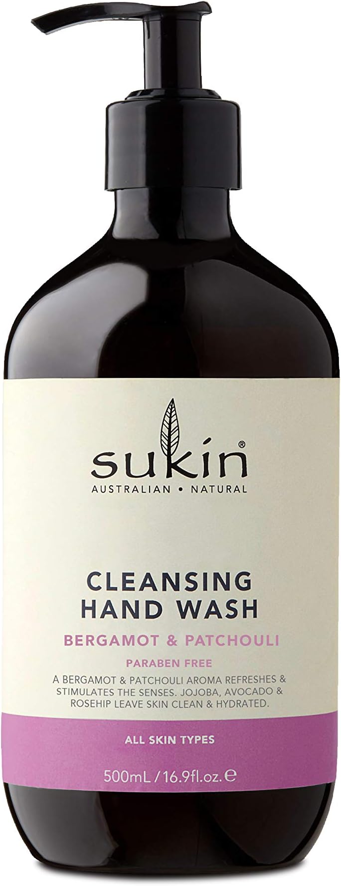 Sukin Hand Wash Bergamot & Patchouli, 16.9 Ounce