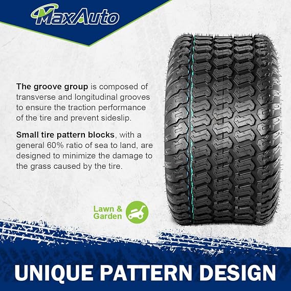 MaxAuto 18x9.50-8 Lawn Mower Tires, 18x9.5-8nhs Utility Cart Turf Tires Replacement for Riding Mower, Garden Tractor Golf Cart Turf Tire, 18x9.5x8 Tubeless Tires,4ply