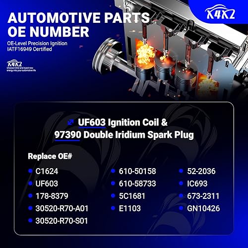 Vista 102 de Paquetes de bobina de encendido UF549 y bujía de iridio doble 9029, para Nissan Altima Versa Sentra Rogue Cube NV200 Pathfinder Infiniti FX50 M56