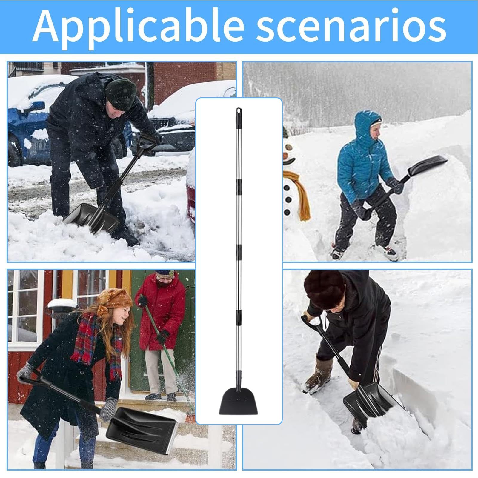 Pala per Neve Raschiatoio Resistente Per Diserbo | Raschiatore Neve e Ghiaccio per Cortili Cortile Posteriore Terrazza Balcone Giardinaggio Portico Patio Prato