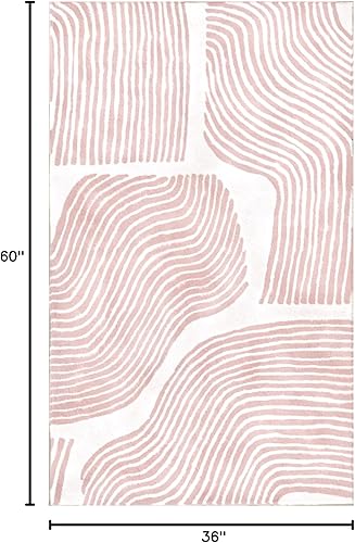 Miniatura 2 de ODIKA Alfombra de alta resistencia para áreas de alto tráfico 4x6, Jardín Zen, antideslizante, resistente a manchas, alfombras lavables para sala de