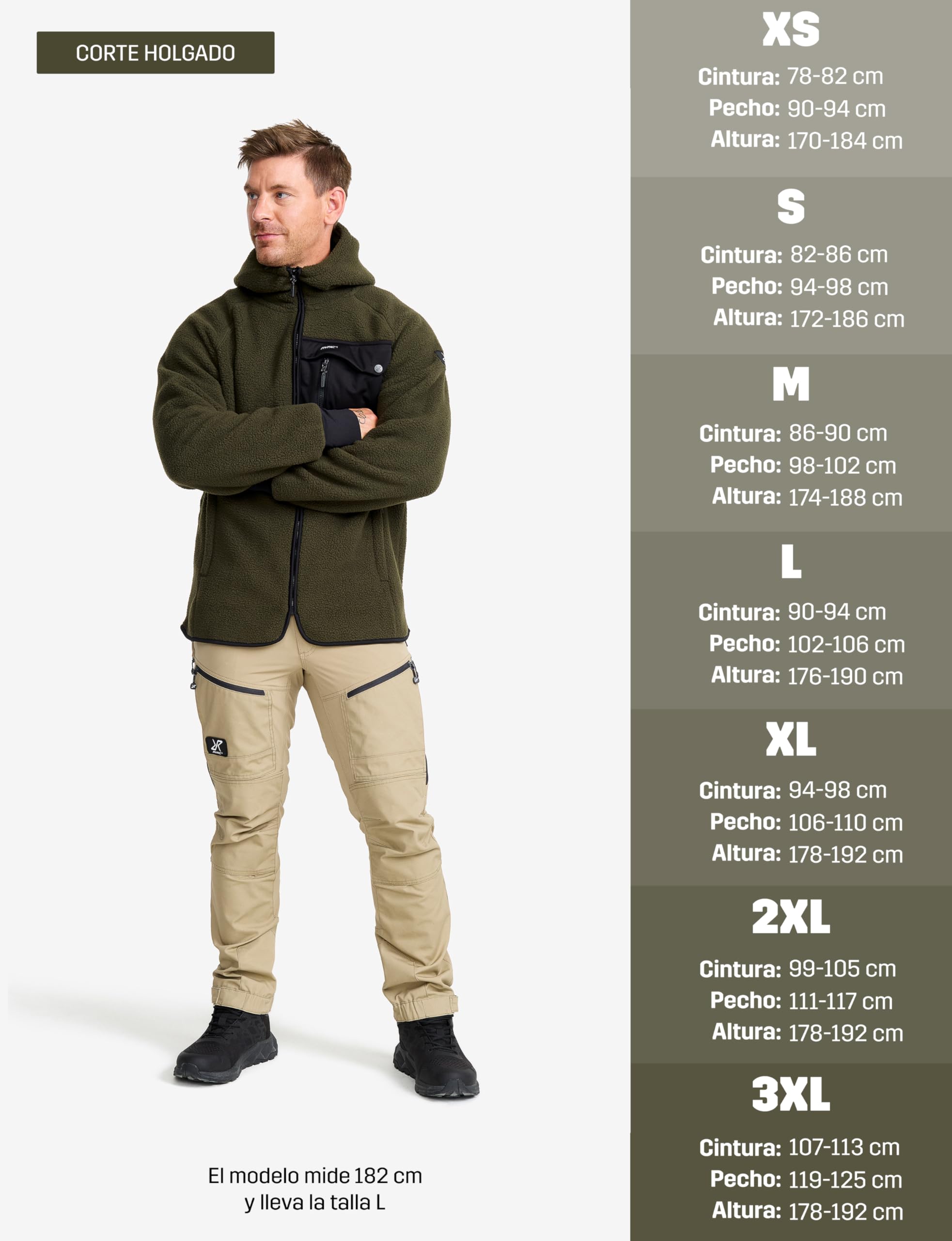 RevolutionRace Sherpa Hoodie para Hombre, Chaqueta Polar Cálida y Duradera