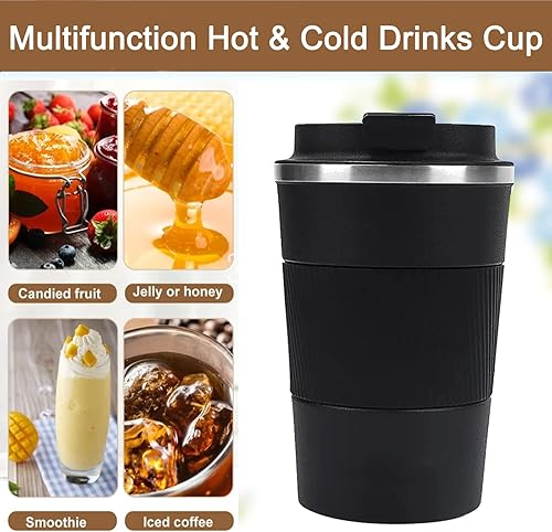 Miniatura 2 de Taza de café de 12 onzas – Taza de viaje aislada a prueba de derrames con tapa a prueba de fugas, taza de café de viaje de acero inoxidable al