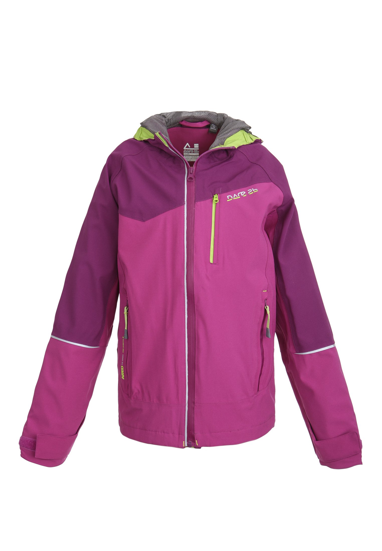 Dare2b High & Dry Childrens, Kids,Boys,Girls Waterproof and Breathable Walking, Climbing, Cycling, Adventuring Jacket / Coat (Youth 34" (EU 176), Grape)