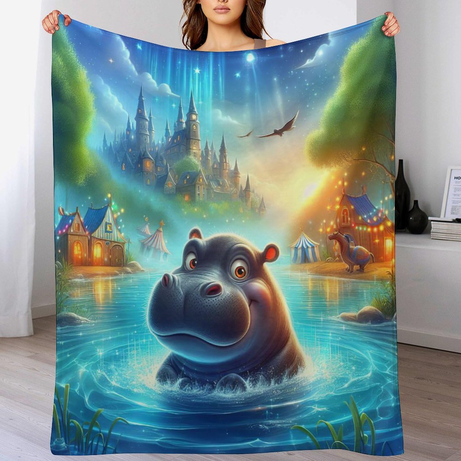 Couverture en flannel douce et couvre-lit animal pour camping et maison