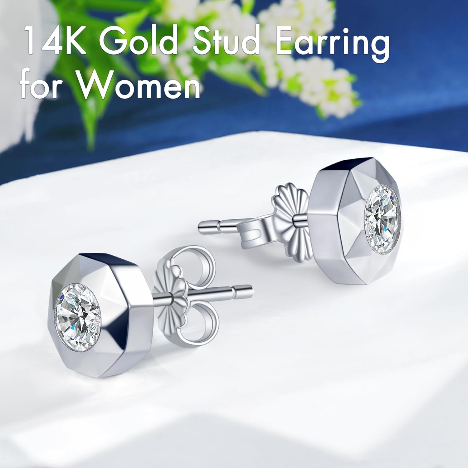 Kstyle 14K Gold Moissanite Jewelry sets for Women |Ring|Necklace|Earring|1CT/2CT D Color VVS1 Clarity|925 Sterling Silver Base Non Tarnish